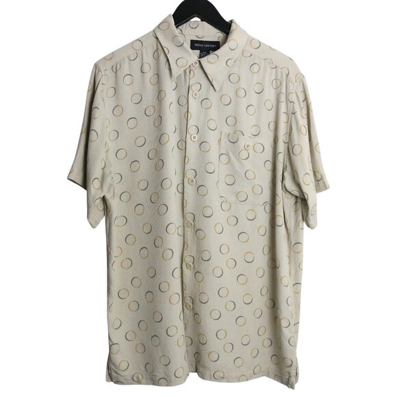 Vintage Silk Wayne Gretsky Button Down Short Sleeve Collared Shirt Size Large - Picture 1 of 6